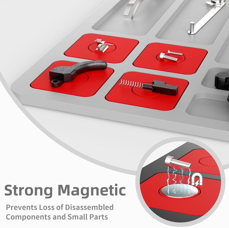 Magsaddle Pistol Gun Cleaning Mat, Thick Gun Cleaning Pad with Magnetic Organizer Parts Tray, Anti-Slip Rubberized Pistol Handgun Revolver Gun Mat, Protective Workbench Mat for Glock Cleaning - Image 2